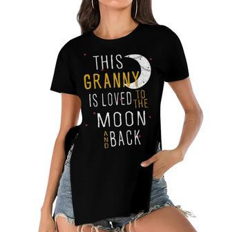 Granny Grandma Gift This Granny Is Loved To The Moon And Back Women's Short Sleeves T-shirt With Hem Split - Seseable