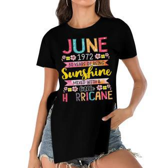 June Girl 1972 50 Birthday 50 Year Awesome Since 1972 Women's Short Sleeves T-shirt With Hem Split - Seseable