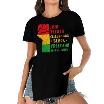Junenth Celebrate Black Freedom 1865 June 19Th Men Women Women's Short Sleeves T-shirt With Hem Split | Mazezy