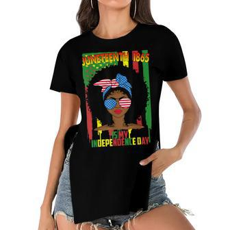 Juneteenth Is My Independence Day Black Women 4Th Of July Women's Short Sleeves T-shirt With Hem Split - Seseable