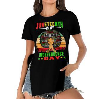 Juneteenth Is My Independence Day Black Women 4Th Of July Women's Short Sleeves T-shirt With Hem Split | Mazezy AU