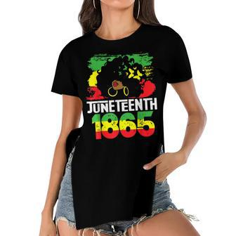 Juneteenth Is My Independence Day Black Women Freedom 1865 Women's Short Sleeves T-shirt With Hem Split | Mazezy