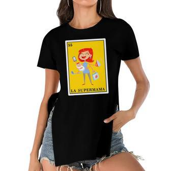 La Super Mama Mexican Lottery Gifts For Women La Supermama Women's Short Sleeves T-shirt With Hem Split | Mazezy