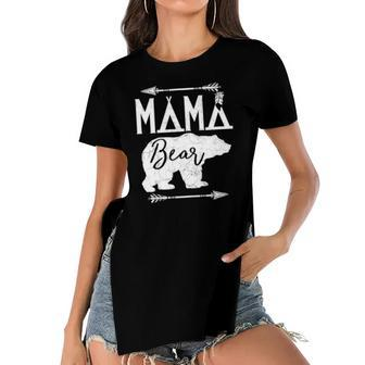 Mama Bear Mothers Day Gift For Wife Mommy Matching Funny Women's Short Sleeves T-shirt With Hem Split | Mazezy