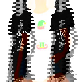 Matching Christmas S For Family Big Sister Elf Women's Short Sleeves T-shirt With Hem Split - Monsterry