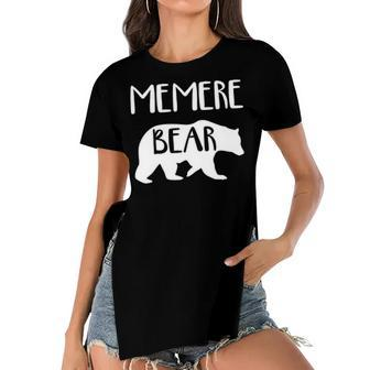 Memere Grandma Gift Memere Bear Women's Short Sleeves T-shirt With Hem Split - Seseable