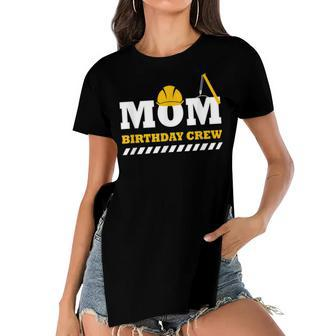 Mom Birthday Crew Construction Birthday Party V3 Women's Short Sleeves T-shirt With Hem Split - Seseable