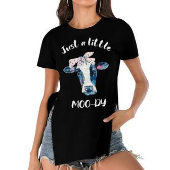 Moody Cow Lovers Farm Clothes Cowgirl Women's Short Sleeves T-shirt With Hem Split | Favorety DE