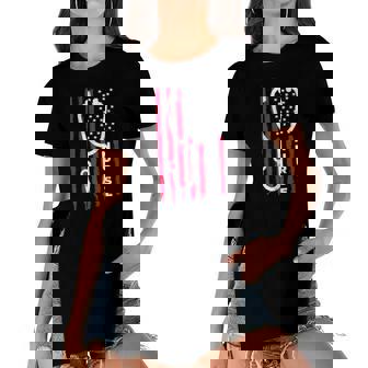 Nurse Stethoscope American Flag Nurse Life Women's Short Sleeves T-shirt With Hem Split | Mazezy