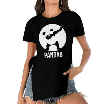 Pandab Funny Dabbing Panda Design Gift Women's Short Sleeves T-shirt With Hem Split | Mazezy
