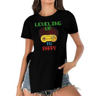 Promoted To Pappy Unlocked Gamer Leveling Up Women's Short Sleeves T-shirt With Hem Split | Mazezy