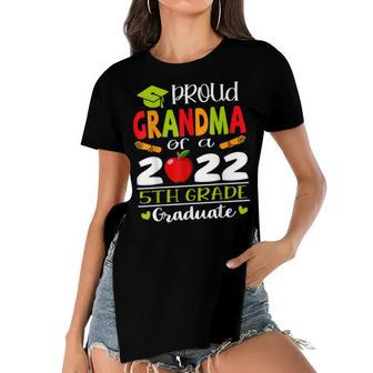 Proud Grandma Of A Class Of 2022 5Th Grade Graduate  Women's Short Sleeves T-shirt With Hem Split