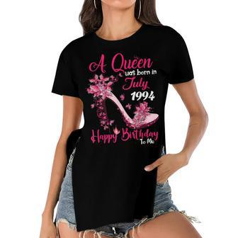 Queens Are Born In July 1994 28Th Birthday For Girl Women's Short Sleeves T-shirt With Hem Split - Seseable
