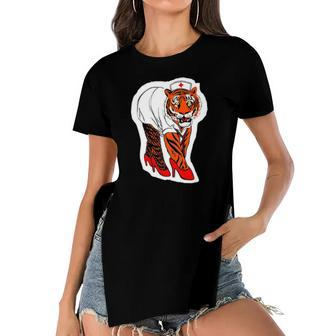 Sexy Tiger Nurse Tiger Lover Gift Women's Short Sleeves T-shirt With Hem Split | Mazezy