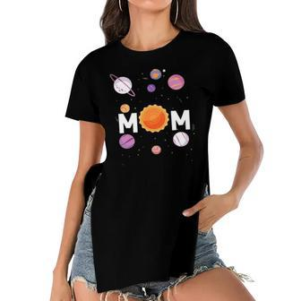 Space Mom Design For A Space Birthday Party Or Planet Party Women's Short Sleeves T-shirt With Hem Split | Mazezy AU