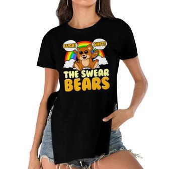 Swear Bears Funny Cute Bear Sarcastic Adult Humor Women's Short Sleeves T-shirt With Hem Split | Mazezy