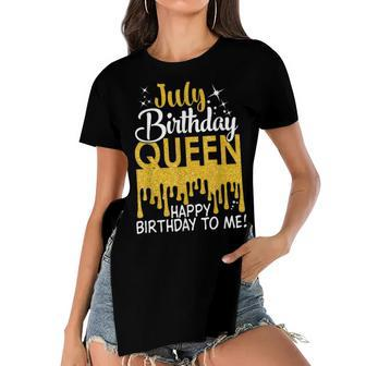 This Queen Was Born In July Happy Birthday To Me July Queen Women's Short Sleeves T-shirt With Hem Split - Seseable