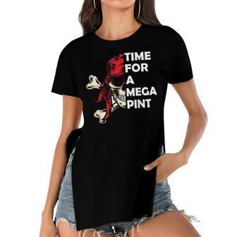 Time For A Mega Pint Funny Sarcastic Saying Women's Short Sleeves T-shirt With Hem Split - Monsterry DE