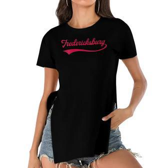 Womens College University Style Fredericksburg United States Women's Short Sleeves T-shirt With Hem Split | Mazezy