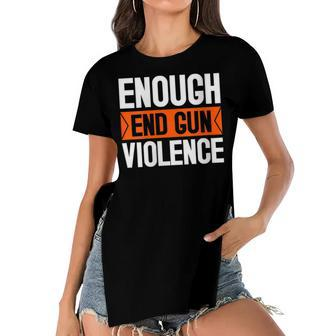 Womens Enough End Gun Violence Wear Orange Anti Violence Women's Short Sleeves T-shirt With Hem Split | Mazezy