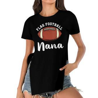 Womens Flag Football Nana Matching Family Matching Football Women's Short Sleeves T-shirt With Hem Split | Mazezy