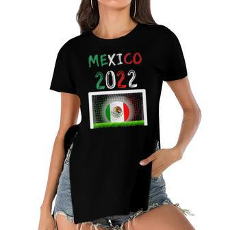 Womens Mexico 2022-Mexican Patriotic Flag Soccer Ball Futbol Fans Women's Short Sleeves T-shirt With Hem Split | Mazezy