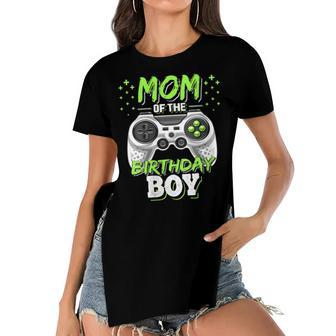 Womens Mom Of The Birthday Boy Matching Video Gamer Birthday Party V4 Women's Short Sleeves T-shirt With Hem Split - Seseable
