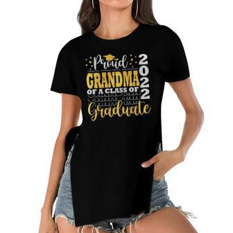 Womens Proud Grandma Of A Class Of 2022 Graduate Senior 22 Proud Grandma Women's Short Sleeves T-shirt With Hem Split | Mazezy