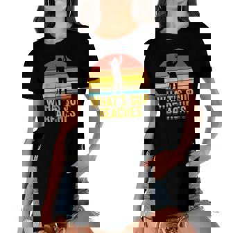 Womens Retro Paddleboard Sup Girl Sup Slogan Pun Gift Raglan Baseball Tee Women's Short Sleeves T-shirt With Hem Split | Mazezy