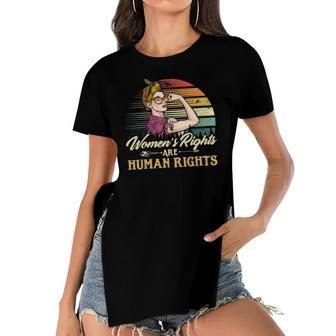 Womens Rights Are Human Rights Feminism Protect Feminist Women's Short Sleeves T-shirt With Hem Split | Mazezy