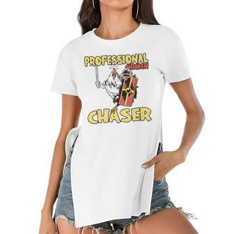 Chicken Farmer Professional Chicken Chaser Women's Short Sleeves T-shirt With Hem Split | Mazezy