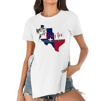 Jesus Pray For Uvalde Texas Protect Texas Not Gun Christian Cross Women's Short Sleeves T-shirt With Hem Split | Mazezy