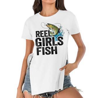 Reel Girl Fish Women's Short Sleeves T-shirt With Hem Split | Favorety CA