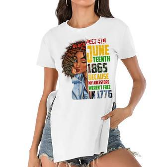 Remembering My Ancestors Junenth Black Freedom 1865 Gift Women's Short Sleeves T-shirt With Hem Split | Mazezy