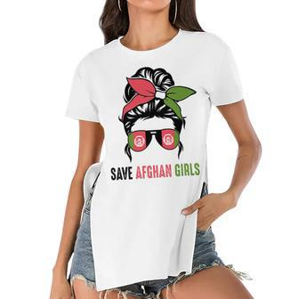 Save Afghan Girls Women's Short Sleeves T-shirt With Hem Split - Monsterry UK