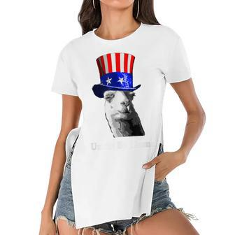 Uncle Se Llama July 4Th Fireworks Hipster Women's Short Sleeves T-shirt With Hem Split - Seseable