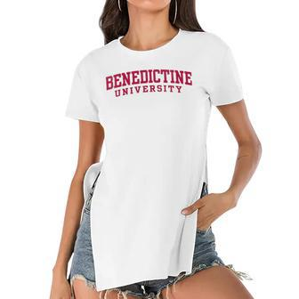 Womens Benedictine University Athletic Teacher Student Gift Women's Short Sleeves T-shirt With Hem Split | Mazezy