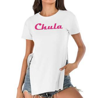 Womens Chula Sexy Hot Funny Latina Chola Women's Short Sleeves T-shirt With Hem Split | Mazezy