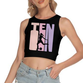 10 Years Soccer Girls 10Th Birthday Football Player Women's Crop Top Tank Top | Mazezy