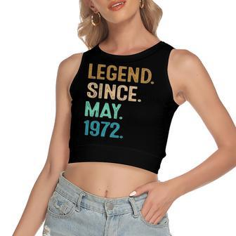 50 Years Old Legend Since May 1972 50Th Birthday Vintage Women's Crop Top Tank Top | Mazezy