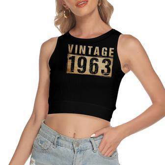 59 Years Old Vintage 1963 59Th Birthday Decoration Women's Crop Top Tank Top | Mazezy