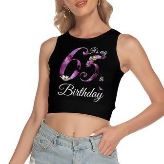 65 Years Old Floral 1957 Its My 65Th Birthday Women's Crop Top Tank Top | Mazezy