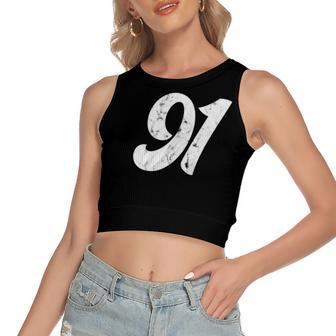 91St Birthday Classic Vintage 91 Years Old Women's Crop Top Tank Top | Mazezy