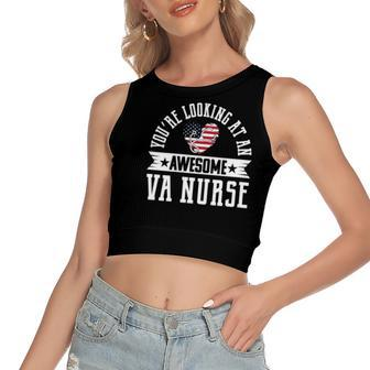 Awesome Va Nurse Veteran Nursing Women's Crop Top Tank Top | Mazezy