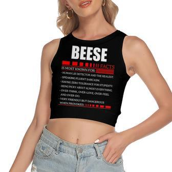 Beese Fact Fact T Shirt Beese Shirt For Beese Fact Women's Sleeveless Bow Backless Hollow Crop Top - Seseable