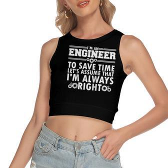 Best Engineer Art For Humor Engineering Lovers Raglan Baseball Tee Women's Crop Top Tank Top | Mazezy