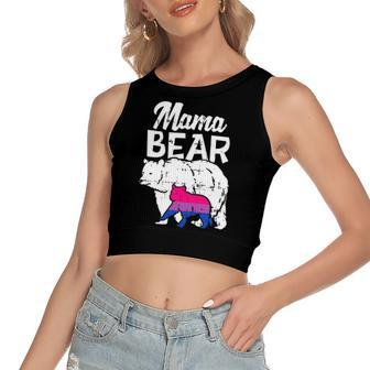 Bisexual Pride Mama Bear Bi Flag Lgbtq Mom Ally Women's Crop Top Tank Top | Mazezy