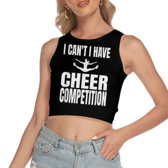 Cheer Competition Cheerleading Cheerleader Stuff V2 Women's Sleeveless Bow Backless Hollow Crop Top - Seseable