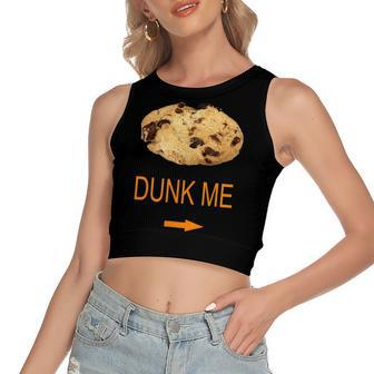 Chocolate Chip Cookie Lazy Halloween Costumes Match Women's Sleeveless Bow Backless Hollow Crop Top - Seseable