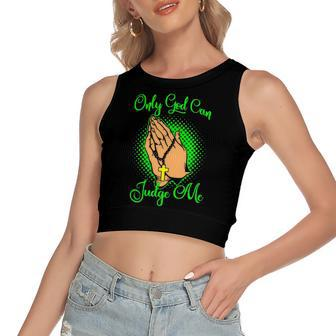 Christian Faith Only God Can Judge Me Women's Crop Top Tank Top | Mazezy